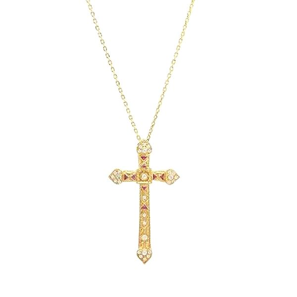 Beverley K Diamond Cross Necklace Goldstein's Jewelers Mobile, AL