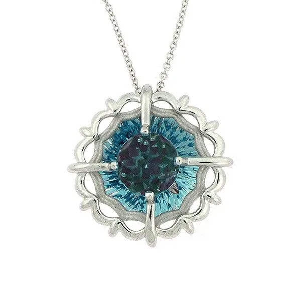 Galatea Blue Topaz Davinchi Cut Necklace Goldstein's Jewelers Mobile, AL