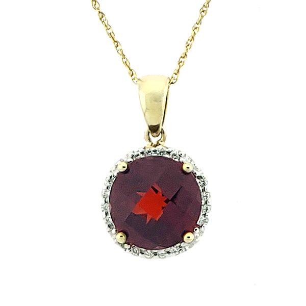 Garnet and Diamond Pendant Goldstein's Jewelers Mobile, AL