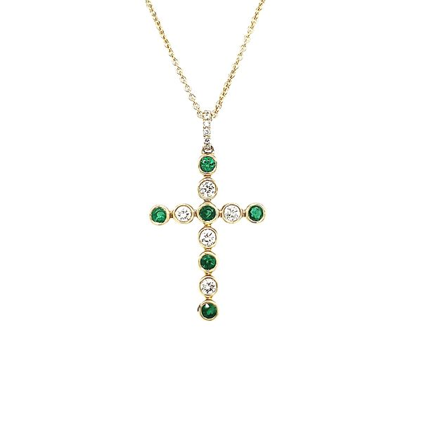 Emerald and Diamond Cross Goldstein's Jewelers Mobile, AL
