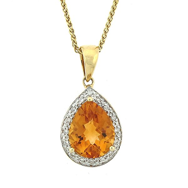 Citrine and Diamond Pendant Goldstein's Jewelers Mobile, AL