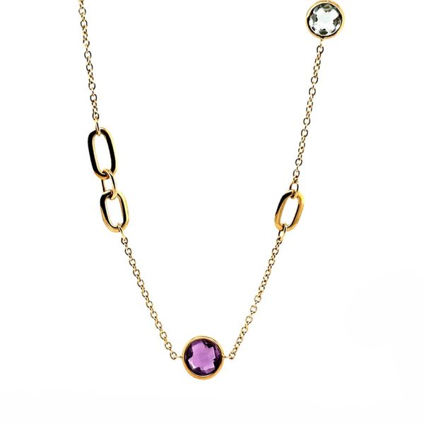 Mulit-stone Necklace With Gold Dividers Goldstein's Jewelers Mobile, AL