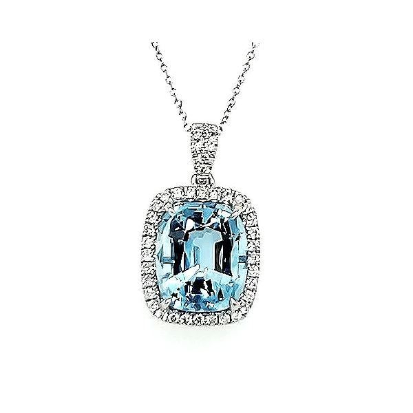 Aquamarine and Diamond Pendant Goldstein's Jewelers Mobile, AL