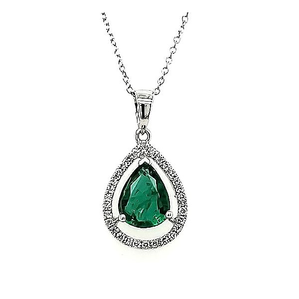Emerald and Diamond Pendant Goldstein's Jewelers Mobile, AL