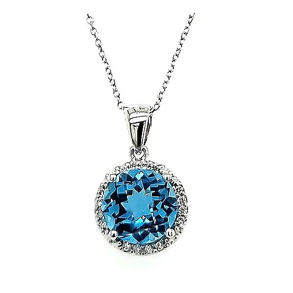 Blue Topaz and Diamond Pendant Goldstein's Jewelers Mobile, AL