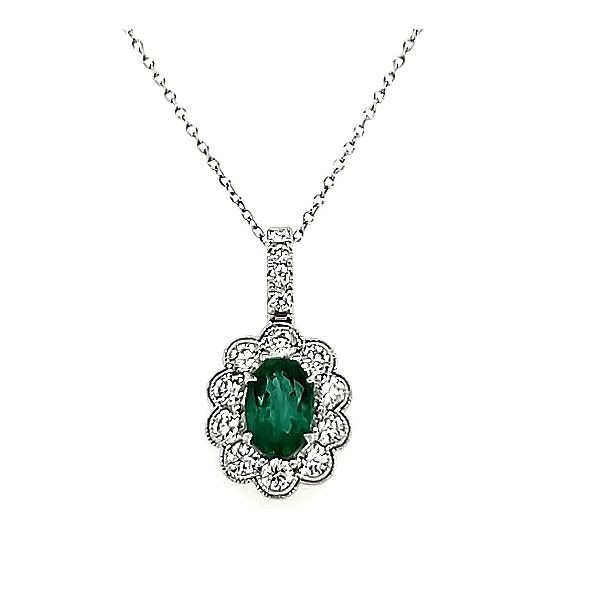 Emerald and Diamond Pendant Goldstein's Jewelers Mobile, AL
