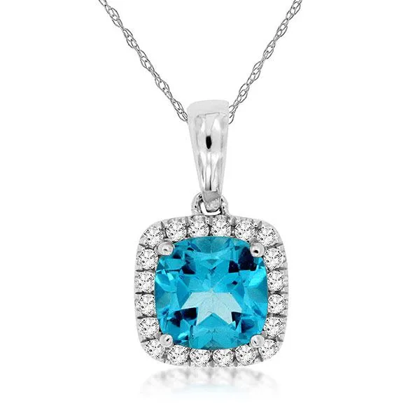 Blue Topaz and Diamond Necklace Goldstein's Jewelers Mobile, AL