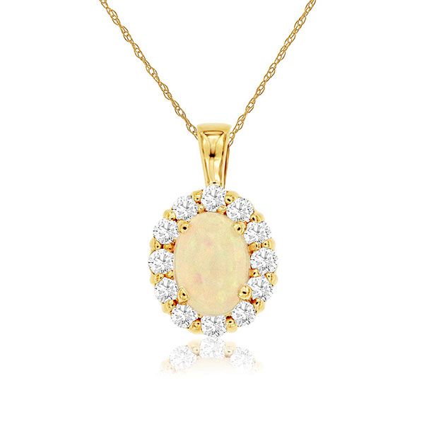 Opal and Diamond Necklace Goldstein's Jewelers Mobile, AL