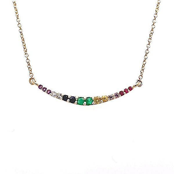 Sapphire Mixed Color Smile Necklace Goldstein's Jewelers Mobile, AL