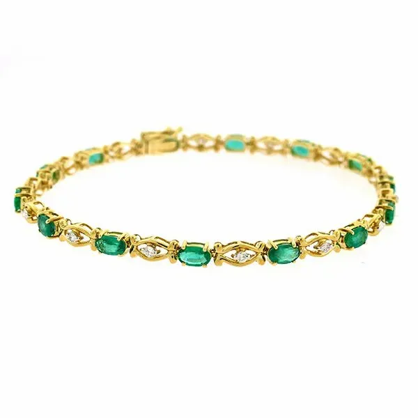 Emerald and Diamond Bracelet Goldstein's Jewelers Mobile, AL