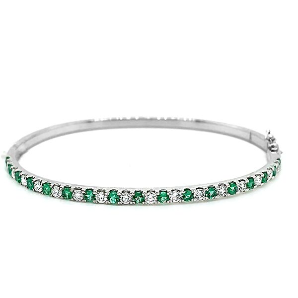 Emerald and Diamond Bangle Bracelet Goldstein's Jewelers Mobile, AL