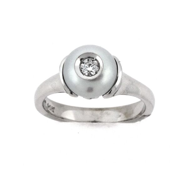 Galatea Diamond In A Pearl Ring Goldstein's Jewelers Mobile, AL