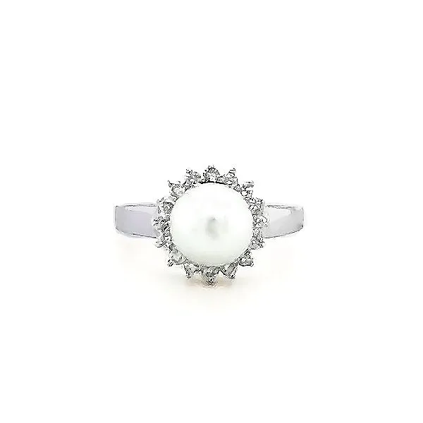 Freshwater Pearl and Diamond Ring Goldstein's Jewelers Mobile, AL