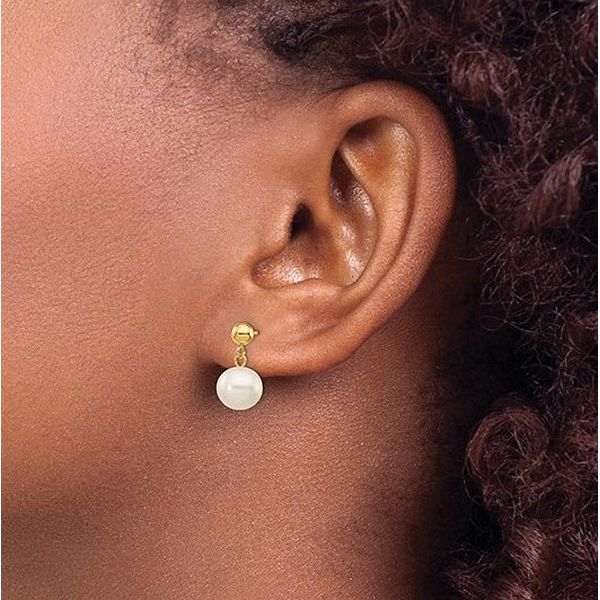 Freshwater Pearl Drop Earrings Image 2 Goldstein's Jewelers Mobile, AL