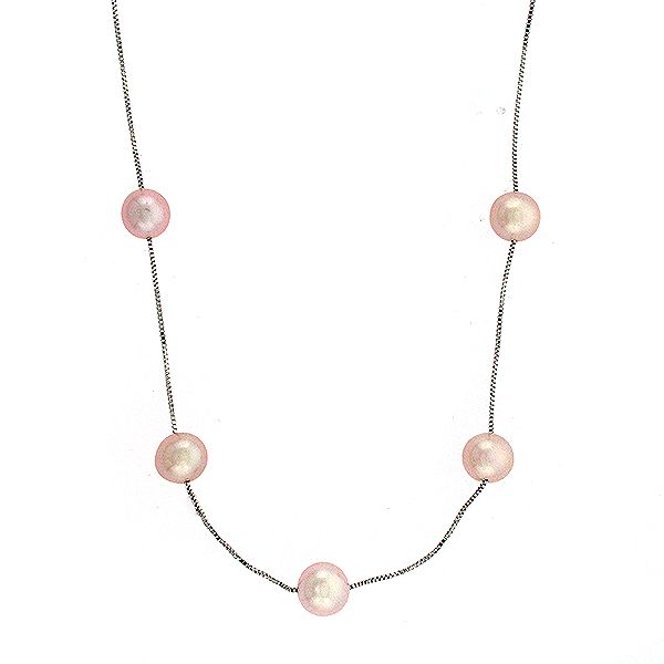 Pink Pearl Station Necklace Goldstein's Jewelers Mobile, AL