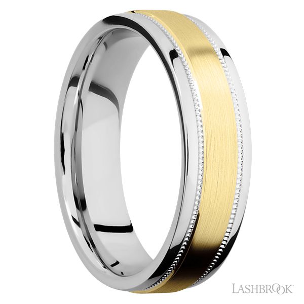 Cobalt Chrome and Yellow Gold Band Image 2 Goldstein's Jewelers Mobile, AL