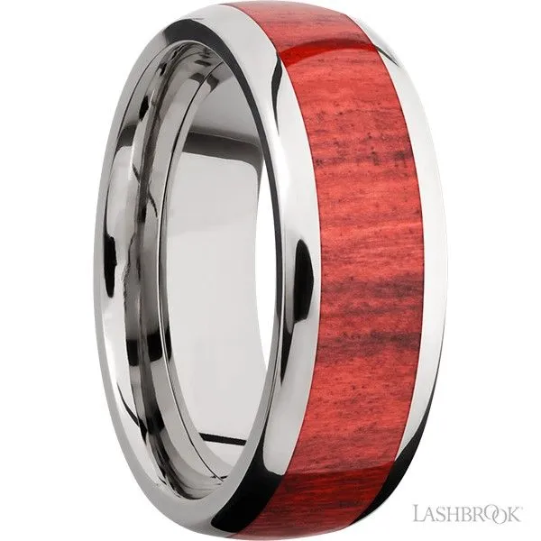 Titanium and Redheart Inlay Band Image 2 Goldstein's Jewelers Mobile, AL