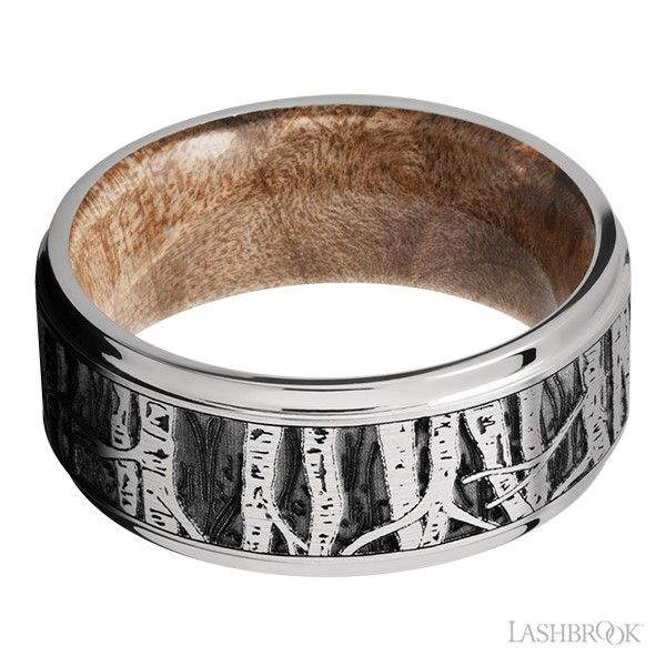 Cobalt Chrome and Maple Burl Band Image 3 Goldstein's Jewelers Mobile, AL