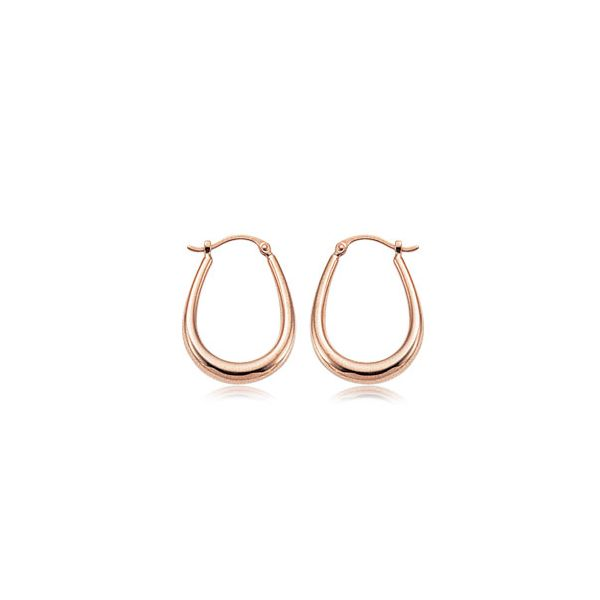 Rose Gold U-Shape Earrings Goldstein's Jewelers Mobile, AL