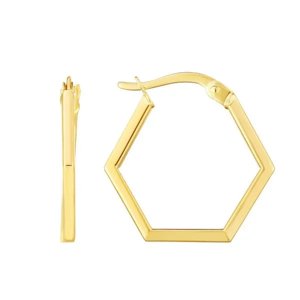 Hexagon Hoop Earrings Goldstein's Jewelers Mobile, AL