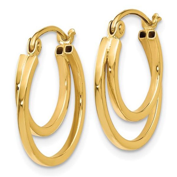 Double Hoop Earrings Image 2 Goldstein's Jewelers Mobile, AL