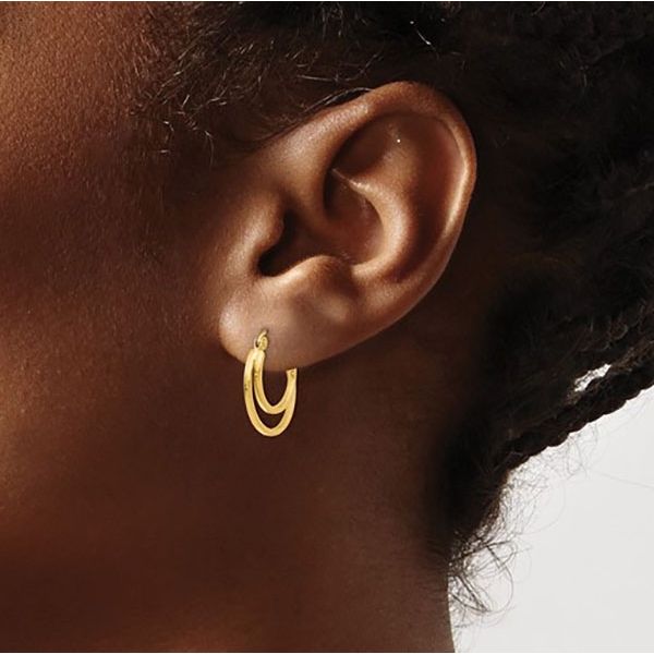 Double Hoop Earrings Image 3 Goldstein's Jewelers Mobile, AL