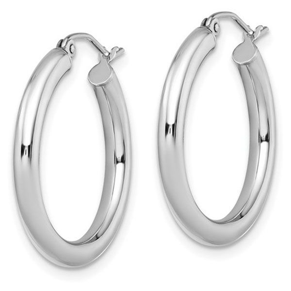 WHITE 14 KARAT GOLD HOOP EARRINGS Image 2 Goldstein's Jewelers Mobile, AL