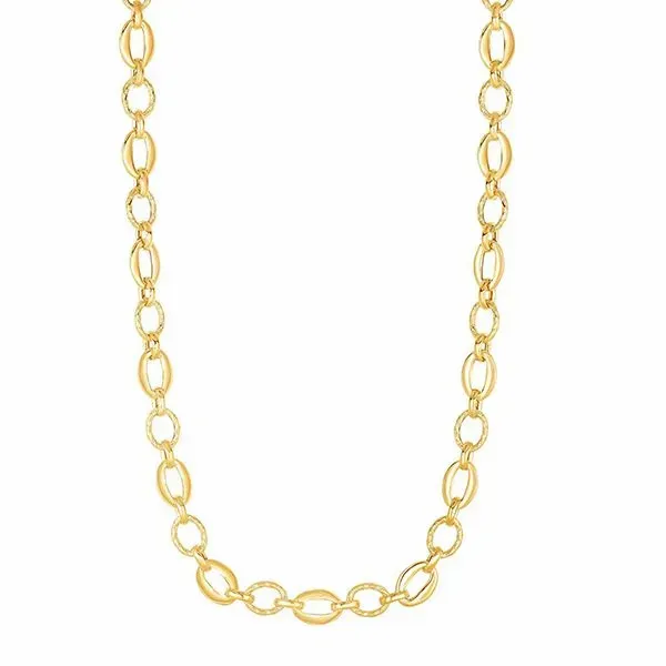 Textured Oval Link Necklace Goldstein's Jewelers Mobile, AL