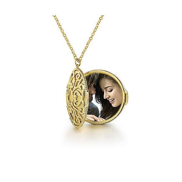 Gabriel Round Locket Necklace Image 2 Goldstein's Jewelers Mobile, AL