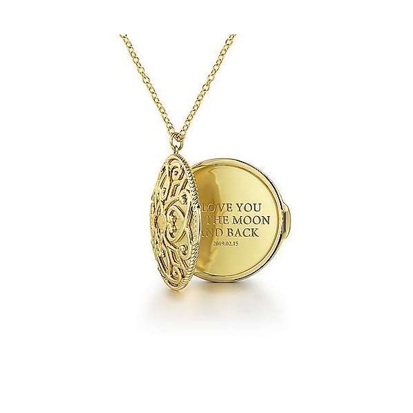 Gabriel Round Locket Necklace Image 3 Goldstein's Jewelers Mobile, AL