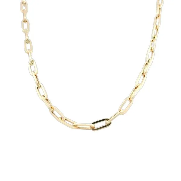 14 Karat Yellow Gold Gabriel Paperclip Chain Necklace -  17