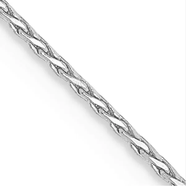 WHITE 14 KARAT GOLD 0.8MM DIAMOND CUT ROUND WHEAT CHAIN Image 3 Goldstein's Jewelers Mobile, AL