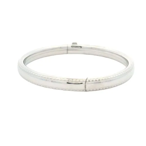 Sterling Silver Baby Bangle Bracelet with Beaded Edges Image 4 Goldstein's Jewelers Mobile, AL