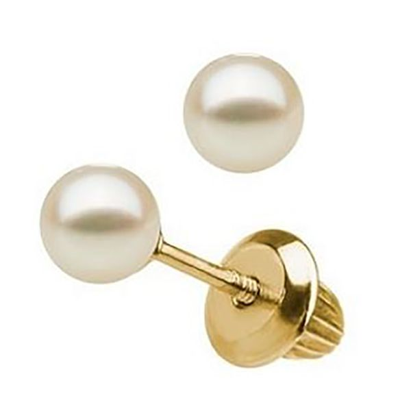 Pearl Safety Earrings Goldstein's Jewelers Mobile, AL