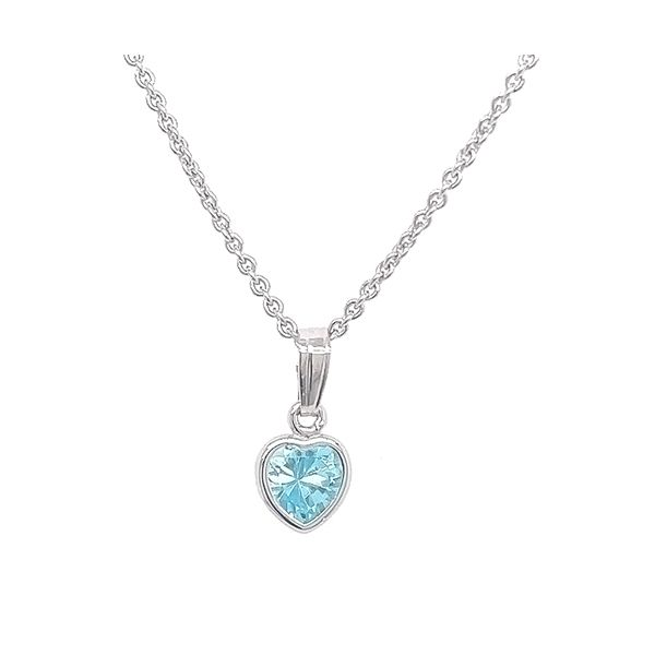 March Birthstone Heart Necklace Goldstein's Jewelers Mobile, AL