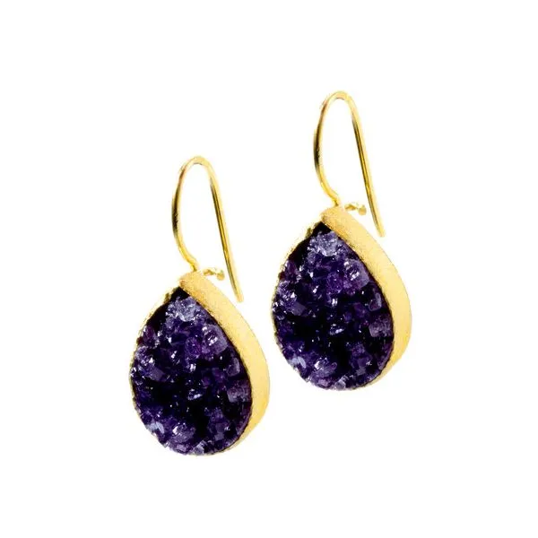 Amethyst Druzy Earrings Goldstein's Jewelers Mobile, AL