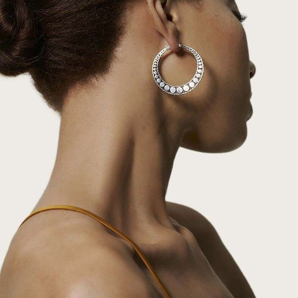 John Hardy Dot Hoop Earrings Image 3 Goldstein's Jewelers Mobile, AL