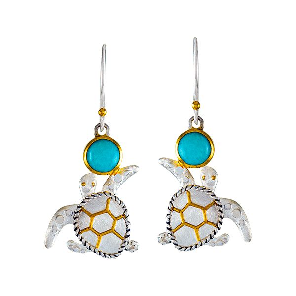 Michou Poseidon's Treasures Sea Turtle Earrings Goldstein's Jewelers Mobile, AL