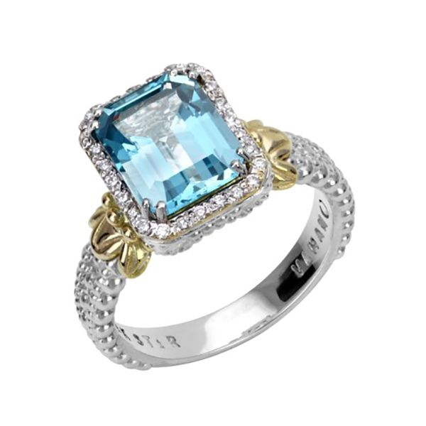 Vahan Blue Topaz and Diamond Ring Goldstein's Jewelers Mobile, AL
