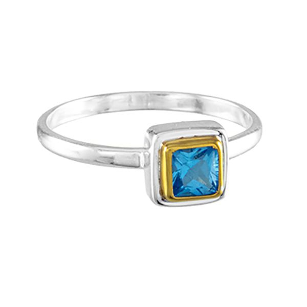 Michou Tropical Geometrics Blue Topaz Ring Goldstein's Jewelers Mobile, AL