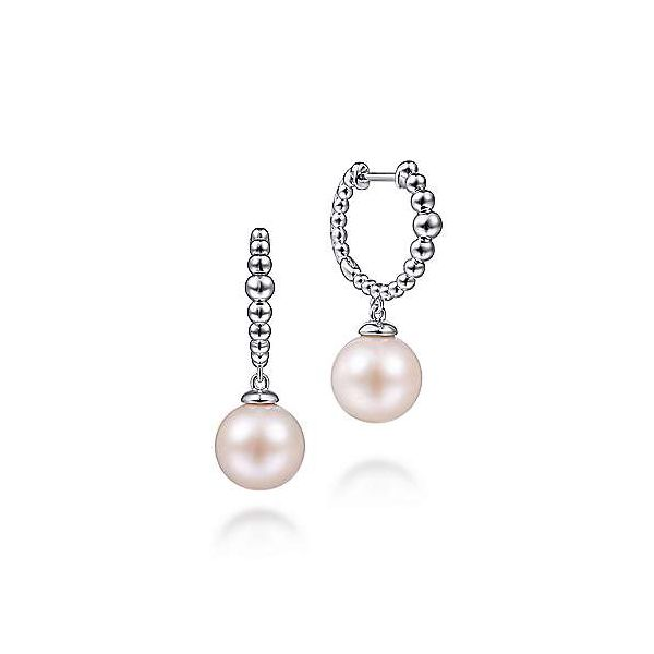 Gabriel Pearl Drop Huggie Earrings Goldstein's Jewelers Mobile, AL