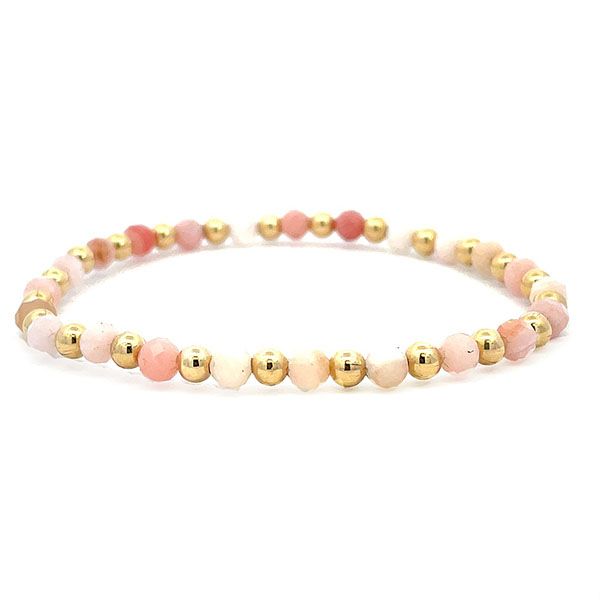 Dee Berkley Pink Opal and Gold Filled Bead Bracelet Goldstein's Jewelers Mobile, AL