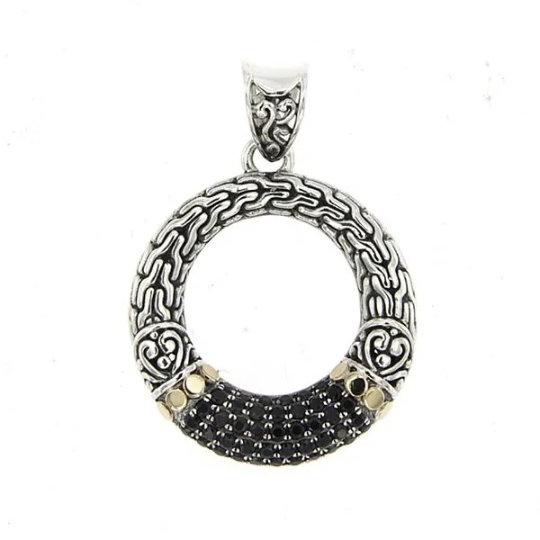 Samuel B Black Spinel Open Circle Pendant Goldstein's Jewelers Mobile, AL