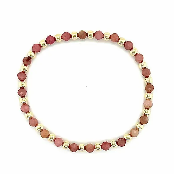 GOLD FILLED RHODINITE BEAD BRACELET Goldstein's Jewelers Mobile, AL