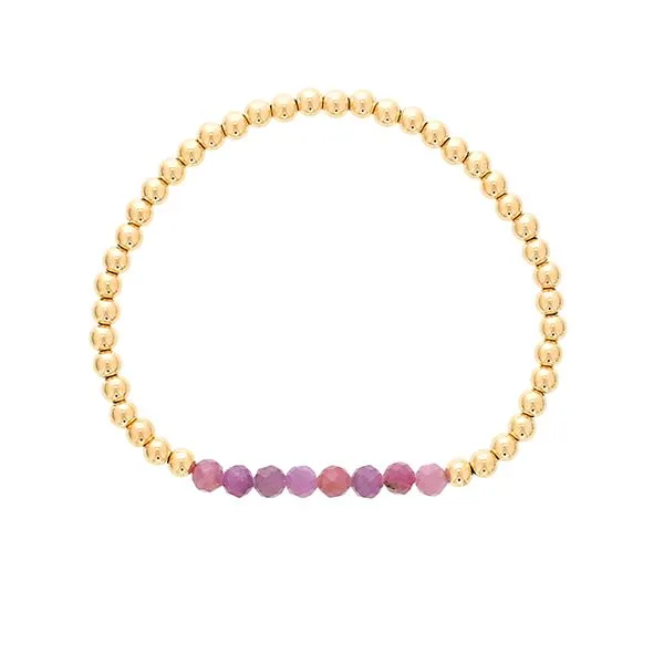 GOLD FILLED RUBY & BEAD BRACELET Goldstein's Jewelers Mobile, AL