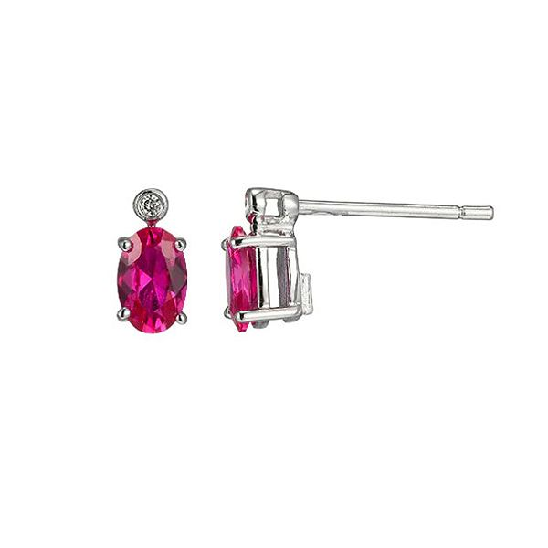 Elle Holiday Stars Lab Created Ruby and Lab Grown Diamond Earrings Goldstein's Jewelers Mobile, AL
