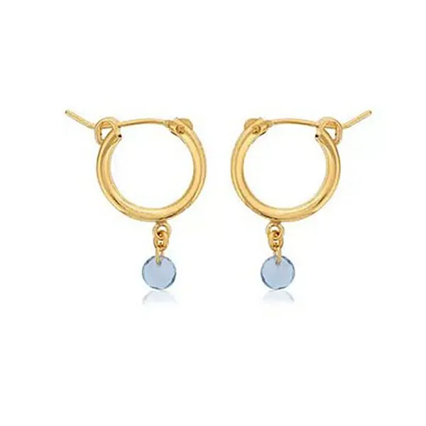 BLUE TOPAZ HOOP DROP EARRINGS Goldstein's Jewelers Mobile, AL