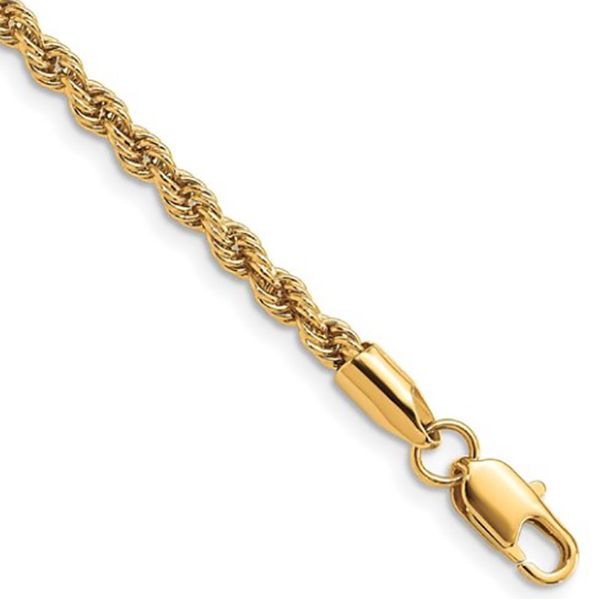YELLOW GOLD PLATED DIAMOND CUT ROPE CHAIN Goldstein's Jewelers Mobile, AL