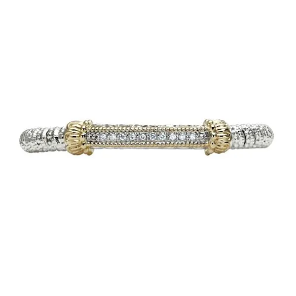 STERLING SILVER & 14 KARAT GOLD 0.20 CARAT VAHAN DIAMOND BRACELET Image 2 Goldstein's Jewelers Mobile, AL