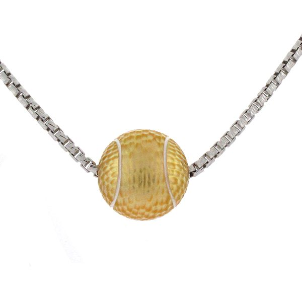 Galatea Golden Pearl Tennis Ball Necklace Goldstein's Jewelers Mobile, AL